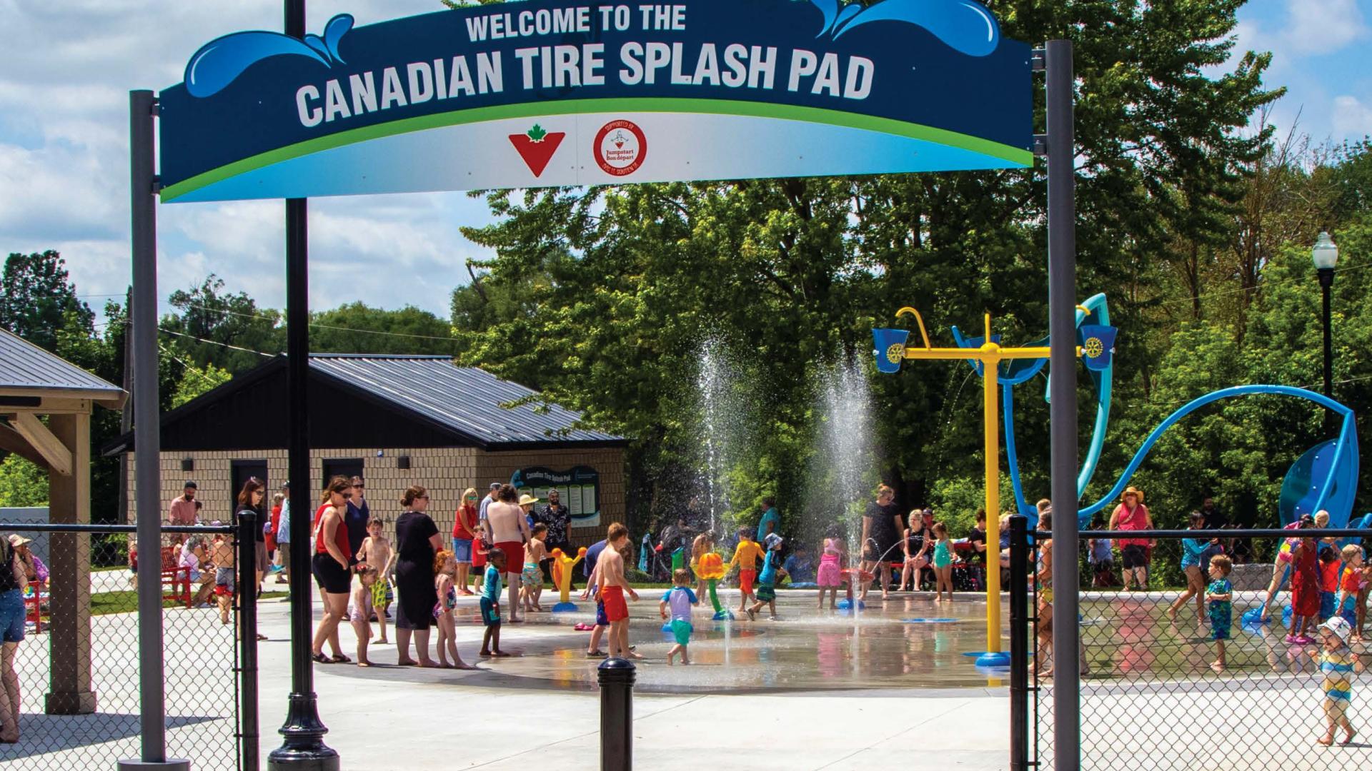 Cover page of the Community Guide for the Spring/Summer 2026. Picture of the Canadian Tire Splash Pad.