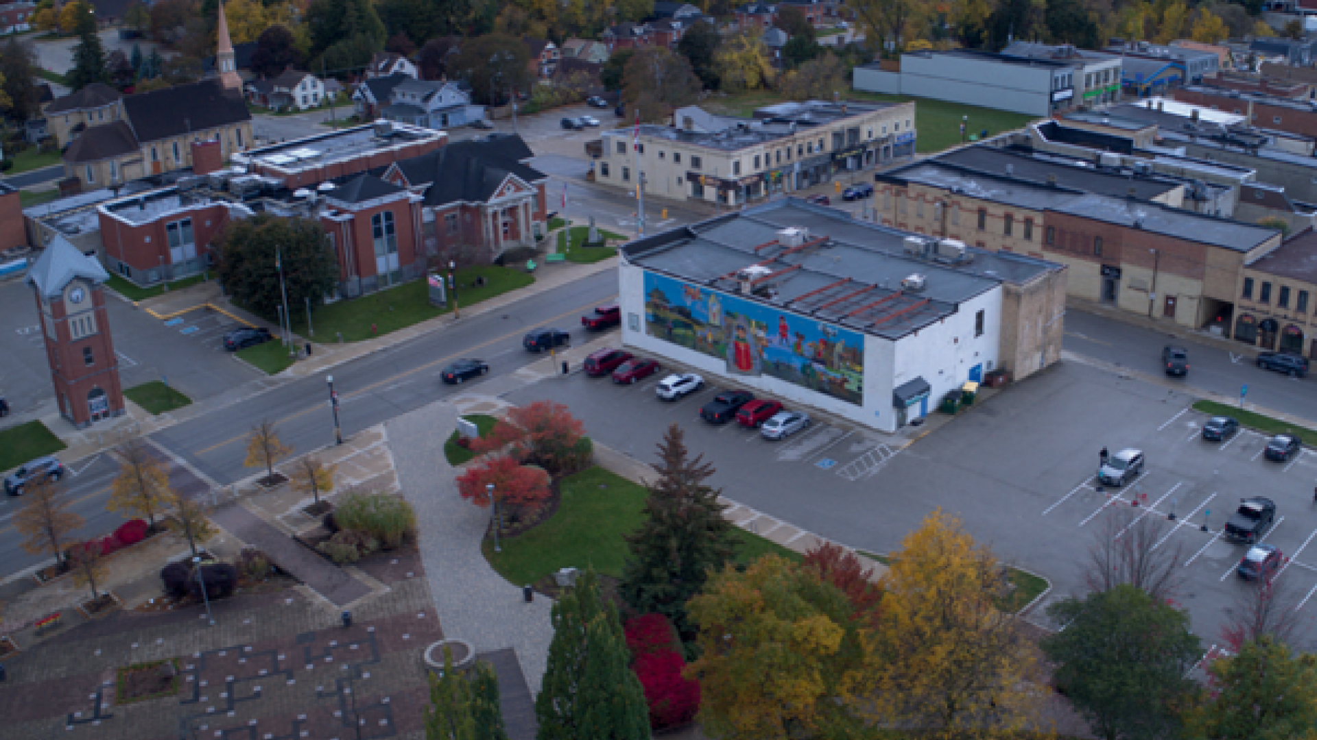 Image of Heritage Square and Civic Centre from above