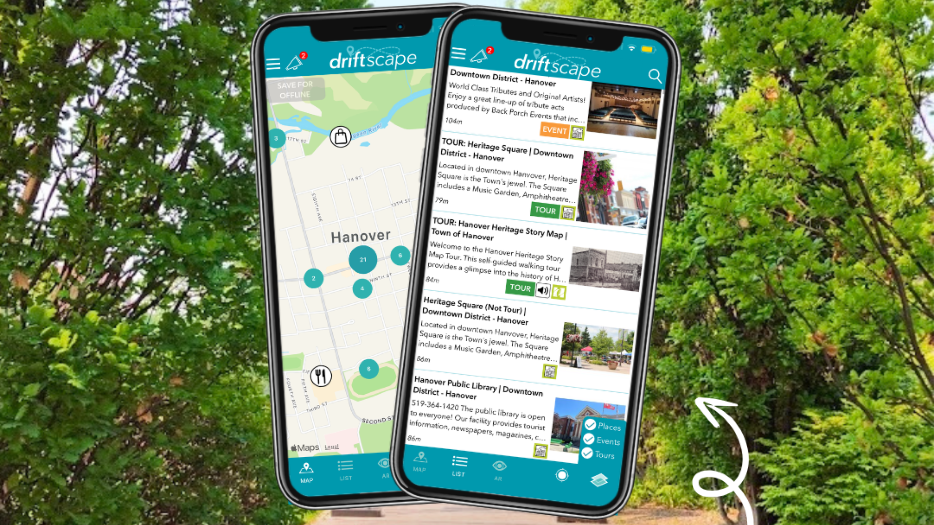 Image of Driftscape app on mobile