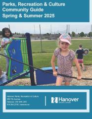 Cover page for Community Guide. 2 little girls playing on playground equipment.